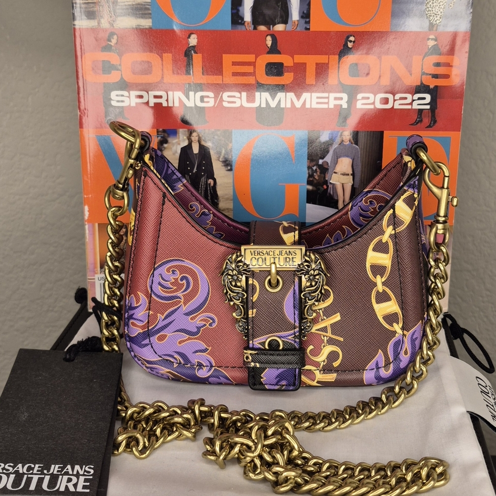 Versace Jeans Couture Purple and Gold Mini Bag